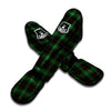 Black Green Plaid Tartan Muay Thai Shin Guard-grizzshop