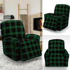 Black Green Plaid Tartan Recliner Cover-grizzshop