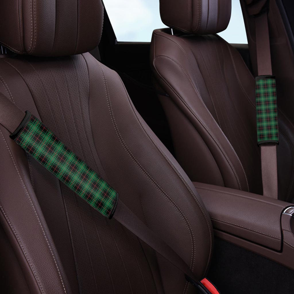 Black Green Plaid Tartan Seat Belt Cover-grizzshop