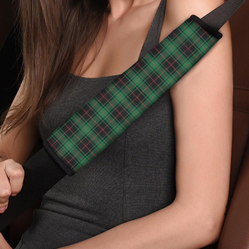 Black Green Plaid Tartan Seat Belt Cover-grizzshop