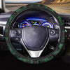 Black Green Plaid Tartan Steering Wheel Cover-grizzshop