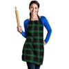 Black Green Plaid Tartan Women's Apron-grizzshop