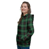 Black Green Plaid Tartan Women's Hoodie-grizzshop