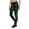 Black Green Plaid Tartan Women's Leggings-grizzshop