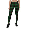 Black Green Plaid Tartan Women's Leggings-grizzshop