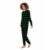 Black Green Plaid Tartan Women's Pajamas-grizzshop