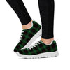 Black Green Plaid Tartan Women's Sneakers-grizzshop