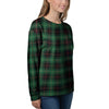 Black Green Plaid Tartan Women's Sweatshirt-grizzshop