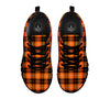 Black Grey Orange And White Plaid Print Black Sneaker-grizzshop