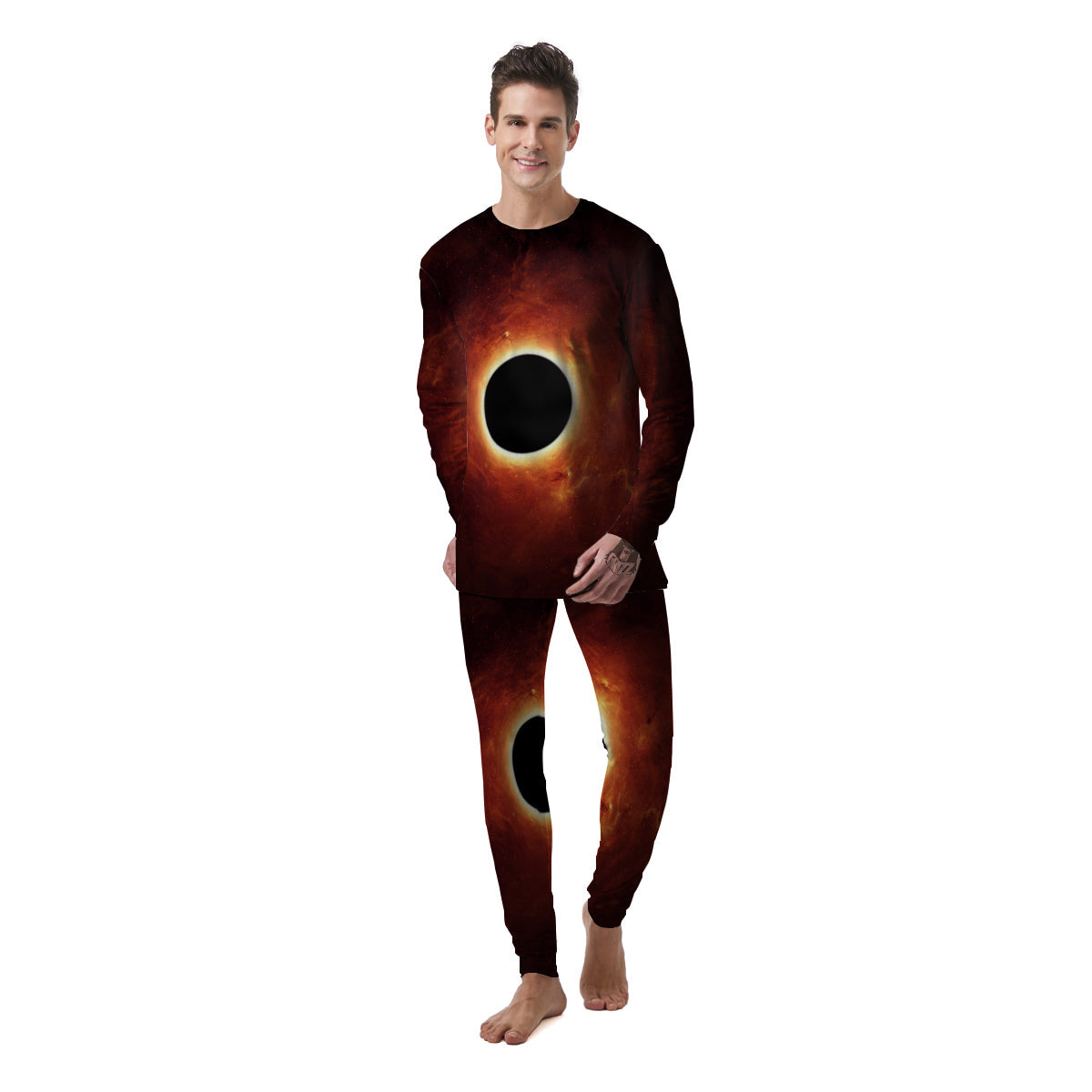 Black Hole Scientific Print Men's Pajamas-grizzshop