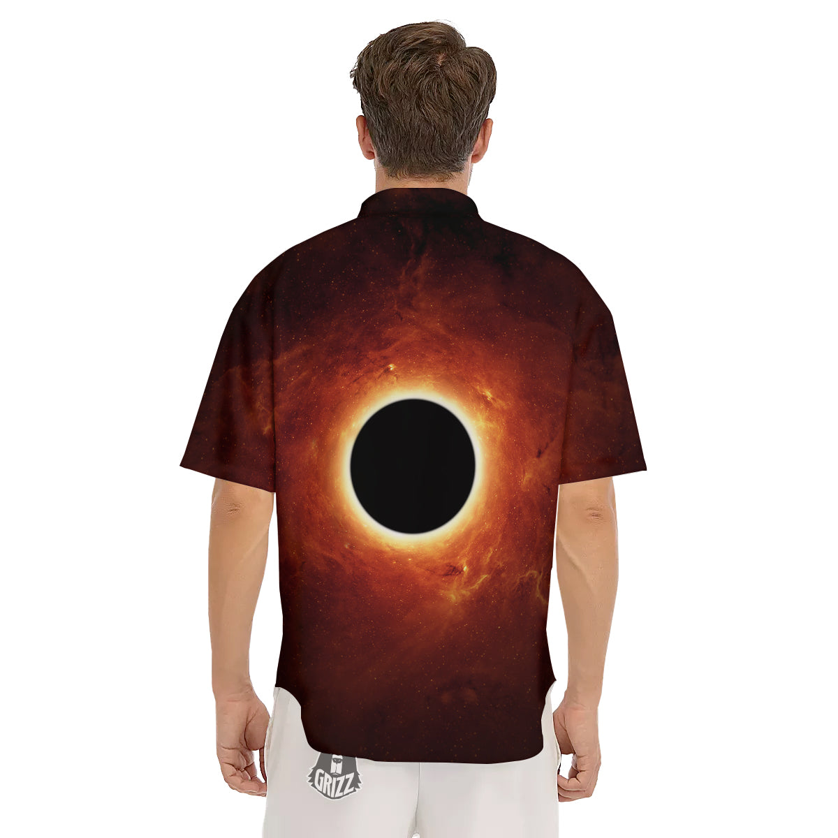 Black Hole Scientific Print Men's Short Sleeve Shirts-grizzshop