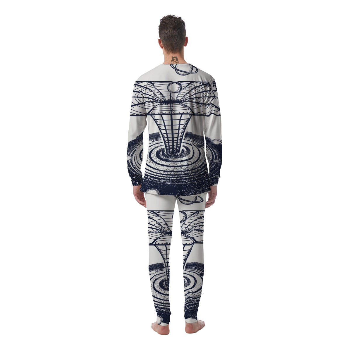 Black Hole Tattoo Print Men's Pajamas-grizzshop