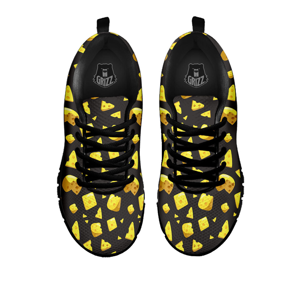 Black Holes And Cheese Print Pattern Black Sneaker-grizzshop