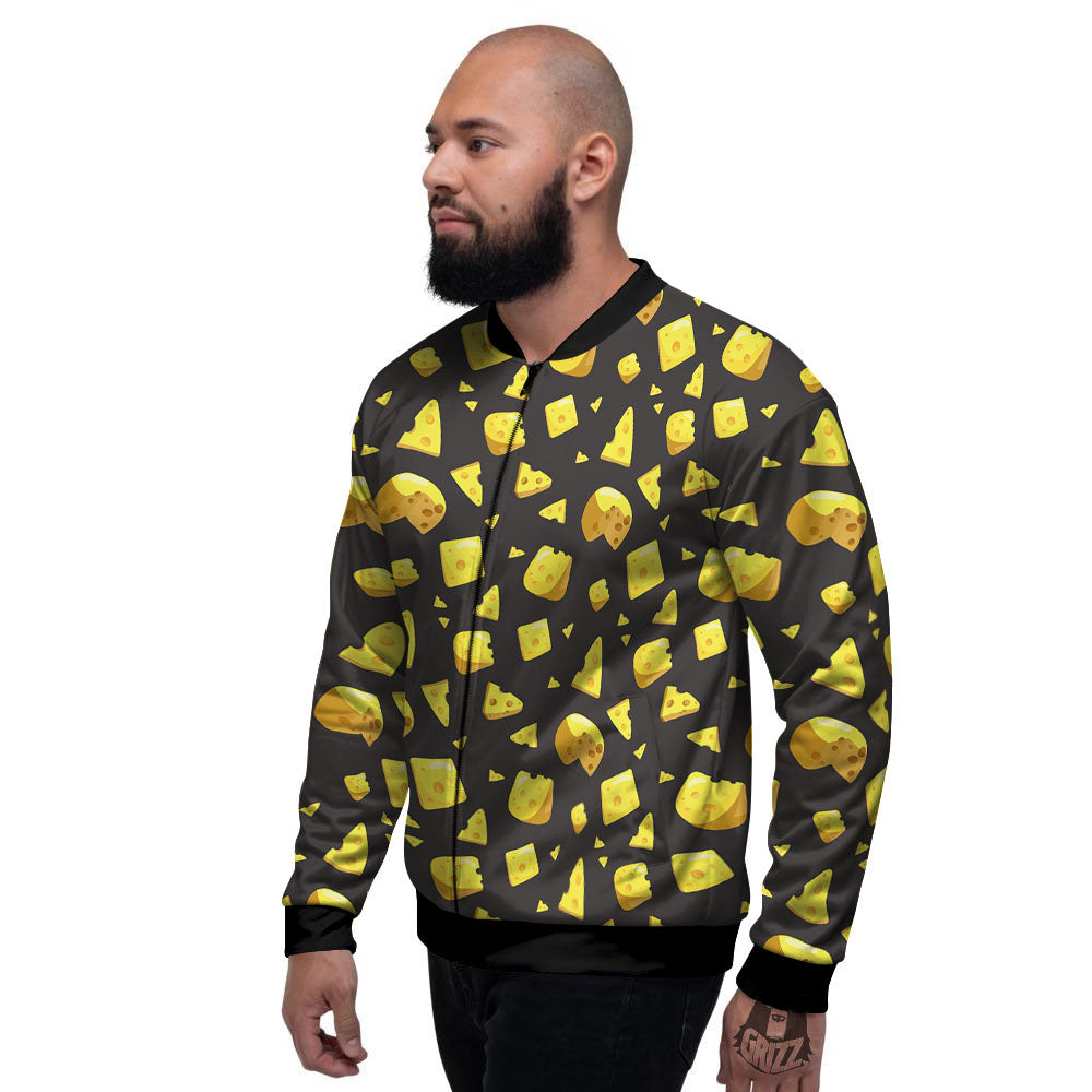 Black Holes And Cheese Print Pattern Men's Bomber Jacket-grizzshop