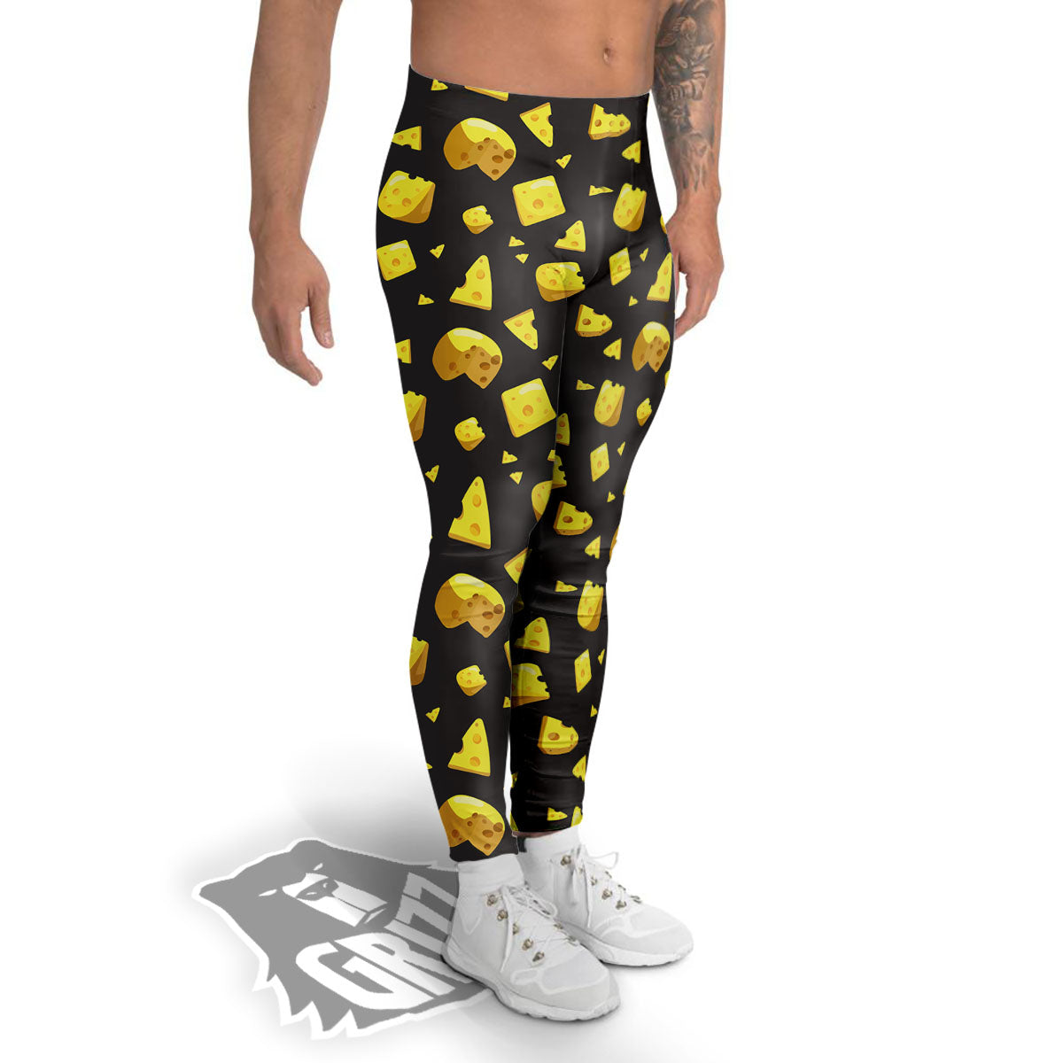 Black Holes And Cheese Print Pattern Men's Leggings-grizzshop