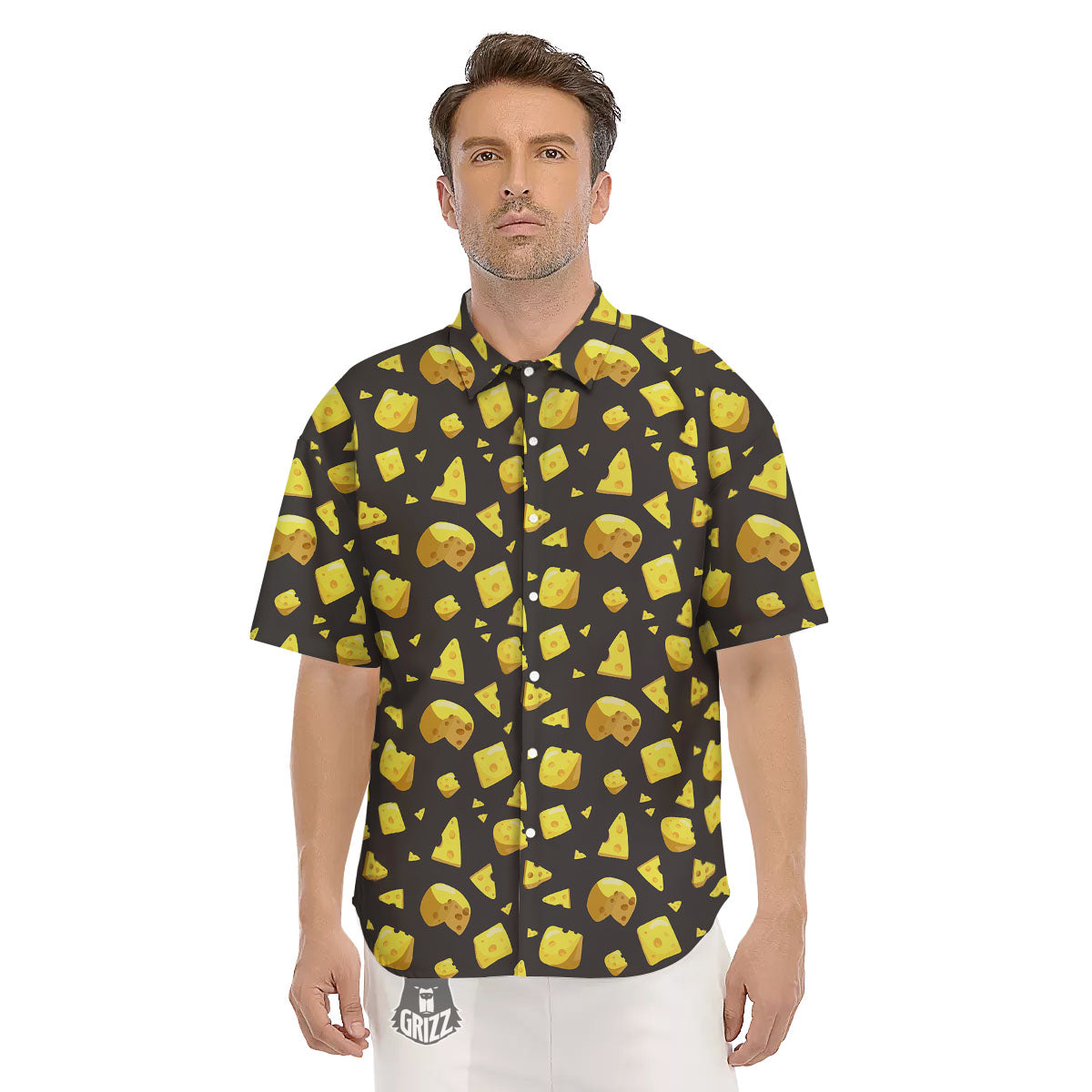 Black Holes And Cheese Print Pattern Men's Short Sleeve Shirts-grizzshop