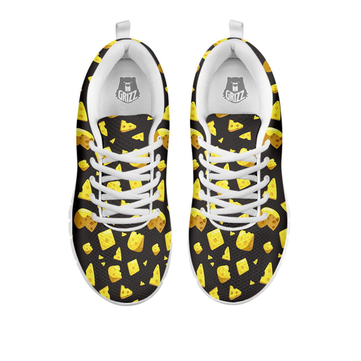 Black Holes And Cheese Print Pattern White Sneaker-grizzshop