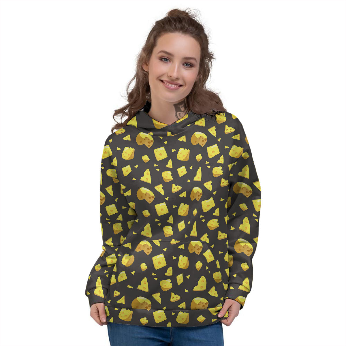 Black Holes And Cheese Print Pattern Women's Hoodie-grizzshop