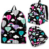 Black Hot Air Balloon Pattern Print Backpack-grizzshop