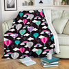 Black Hot Air Balloon Pattern Print Blanket-grizzshop