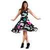 Black Hot Air Balloon Pattern Print Dress-grizzshop