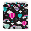 Black Hot Air Balloon Pattern Print Duvet Cover Bedding Set-grizzshop