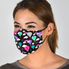 Black Hot Air Balloon Pattern Print Face Mask-grizzshop