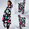 Black Hot Air Balloon Pattern Print Hooded Blanket-grizzshop