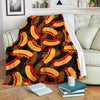 Black Hot Dog Pattern Print Blanket-grizzshop