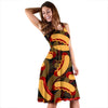 Black Hot Dog Pattern Print Dress-grizzshop