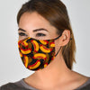 Black Hot Dog Pattern Print Face Mask-grizzshop