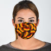 Black Hot Dog Pattern Print Face Mask-grizzshop