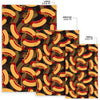 Black Hot Dog Pattern Print Floor Mat-grizzshop