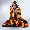 Black Hot Dog Pattern Print Hooded Blanket-grizzshop