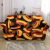 Black Hot Dog Pattern Print Loveseat Cover-grizzshop