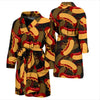 Black Hot Dog Pattern Print Men Long Robe-grizzshop