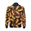 Black Hot Dog Pattern Print Men's Bomber Jacket-grizzshop