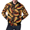 Black Hot Dog Pattern Print Men's Bomber Jacket-grizzshop