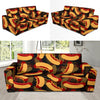 Black Hot Dog Pattern Print Sofa Covers-grizzshop