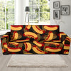 Black Hot Dog Pattern Print Sofa Covers-grizzshop