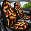 Black Hot Dog Pattern Print Universal Fit Car Seat Cover-grizzshop