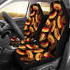 Black Hot Dog Pattern Print Universal Fit Car Seat Cover-grizzshop