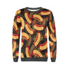 Black Hot Dog Pattern Print Women's Sweatshirt-grizzshop