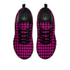 Black Houndstooth And Hot Pink Print Black Sneaker-grizzshop