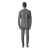 Black Houndstooth Print Men's Pajamas-grizzshop