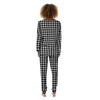 Black Houndstooth Print Women's Pajamas-grizzshop