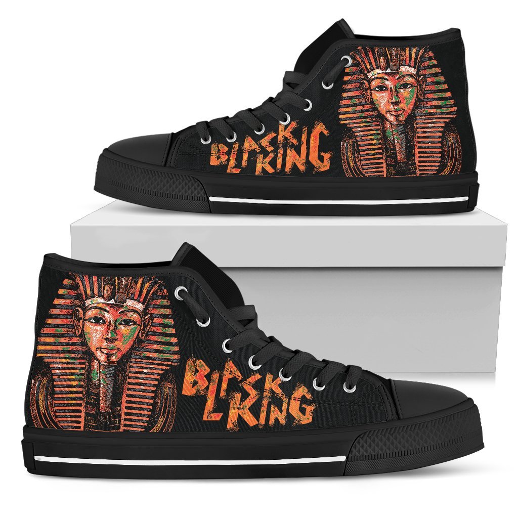 Black King Women's Classic High Top Canvas Shoes-grizzshop