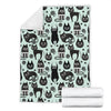 Black Kitten Cat Pattern Print Blanket-grizzshop