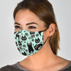 Black Kitten Cat Pattern Print Face Mask-grizzshop