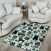 Black Kitten Cat Pattern Print Floor Mat-grizzshop